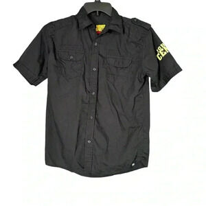 John Cena 'Never Give Up' Boys XL 14/16 Black Button Up Shirt Youth